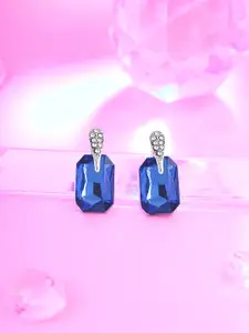 Yellow Chimes Silver-Plated Contemporary Studs Earrings