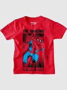 BONKIDS Boys Superhero Printed Spider-Man Cotton T-shirt