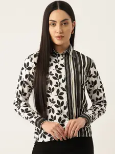 Belle Fille Floral Print Crepe Shirt Style Top