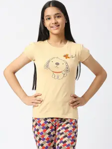 SINI MINI Girls Printed Pure Cotton Lounge T-Shirt