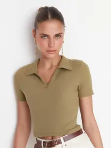 Trendyol Shirt Style Crop Top