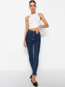 Trendyol Women Skinny Fit Mid-Rise Pure Cotton Jeans