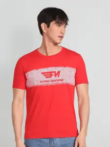 Flying Machine Men Printed Short Sleeves T-shirt