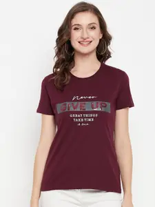 Cantabil Women Typography Printed Regular Fit T-shirt