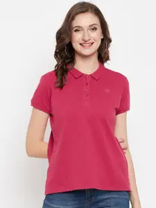 Cantabil Women Polo Collar Regular Fit T-shirt
