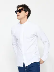 Trendyol Men Contemporary Band Collar Cotton Casual Shirt