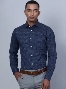 Cantabil Smart Micro Ditsy Printed Spread Collar Cotton Formal Shirt