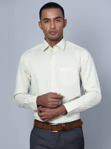 Cantabil Smart Micro Ditsy Printed Cotton Formal Shirt