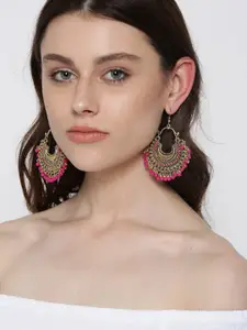 Infuzze Silver-Plated Contemporary Chandbalis Earrings