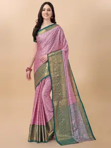 VILLAGIUS Ethnic Woven Design Zari Pure Cotton Mysore Silk Saree