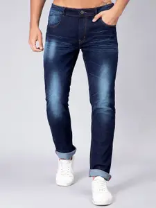 PEPLOS Men Clean Look Heavy Fade Whiskers and Chevrons Stretchable Jeans
