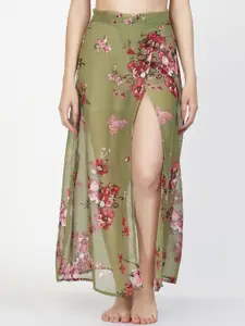 EROTISSCH Women Floral Print Cover-Up Skirt