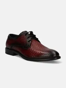 Bugatti Men Livorno Flex Evo Red & Black Leather Formal Derby Shoes