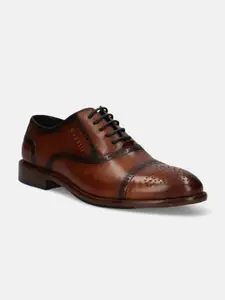 Bugatti Men Livorno Flex Evo Cognac Leather Formal Oxford Shoes