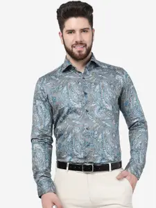 WYRE Slim Fit Floral Printed Pure Cotton Formal Shirt