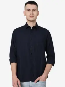 Greenfibre Vertical Striped Spread Collar Cotton Casual Shirt