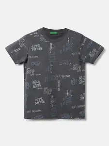 United Colors of Benetton Boys Typography Printed Cotton T-shirt