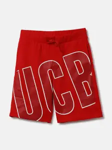 United Colors of Benetton Boys Typography Printed Cotton Sports Shorts
