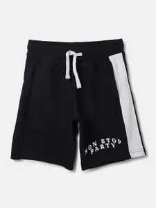 United Colors of Benetton Boys Typography Printed Cotton Shorts