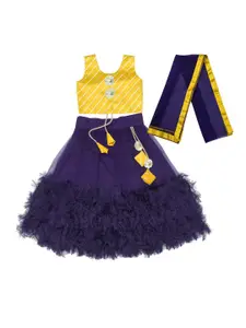 KALUDI FASHION Girls Printed Ready to Wear Lehenga & Blouse With Dupatta