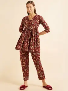 Sweet Dreams Ethnic Motifs Printed Pure Cotton Night Suit