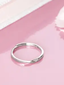 Zavya 92.5 Sterling Silver Rhodium-Plated Adjustable Ring