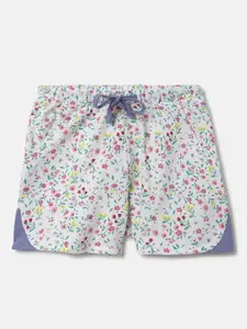 United Colors of Benetton Girls Floral Printed Mid Rise Cotton Shorts