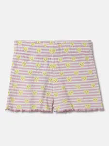 United Colors of Benetton Girls Horizontal Striped Cotton Shorts