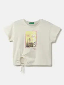 United Colors of Benetton Girls Graphic Printed Cotton Top