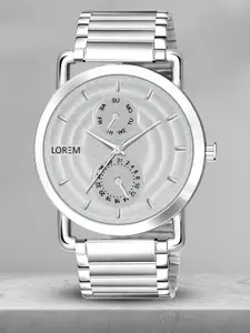 LOREM Premium Men Patterned Stainless Steel Analogue Watch LR124-CM