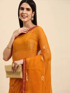 Indian Women Floral Sequinned Silk Blend Saree