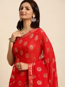 Indian Women Ethnic Motifs Silk Blend Saree