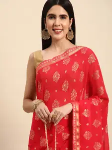 Indian Women Ethnic Motifs Zari Silk Blend Saree
