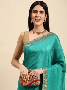 Indian Women Silk Blend Embellished Saree