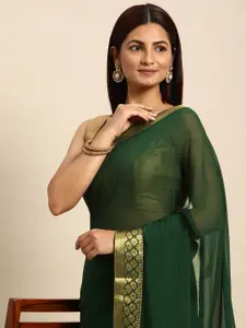 Indian Women Solid Silk Blend Saree