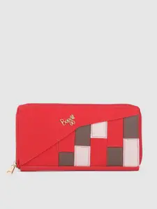 Baggit Women Red Colourblocked Zip Around Wallet