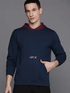 HRX by Hrithik Roshan Printed Detail Hooded Sweatshirt