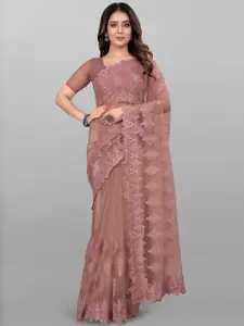 JSItaliya Sequin Embellished Net Saree