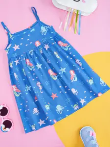 Pantaloons Baby Infant Girls Conversational Printed Cotton Fit & Flare Dress