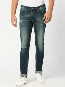 Pepe Jeans Men Tapered Fit Low-Rise Mildly Distressed Heavy Fade Stretchable Jeans