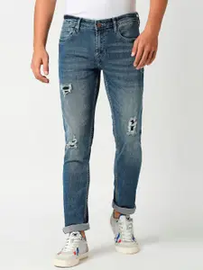 Pepe Jeans Men Soho Skinny Fit Mid-Rise Mildly Distressed Light Fade Stretchable Jeans
