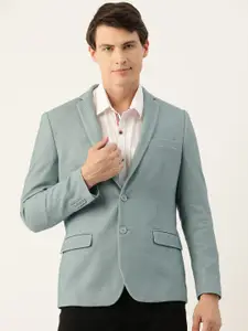 Peter England Notched Lapel Slim Fit Single Breasted Blazer