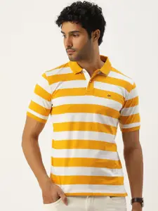 Peter England Striped Polo Collar T-shirt