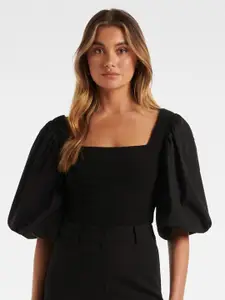 Forever New Square Neck Puff Sleeve Crepe Top