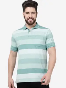 Greenfibre Striped Polo Collar Slim Fit T-shirt