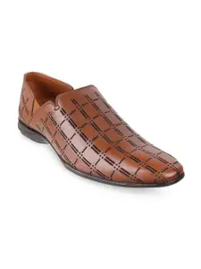 Mochi Men Textured Formal Slip-On Shoes