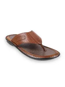 Mochi Men Textured Open Toe Leather Comfort Sandals