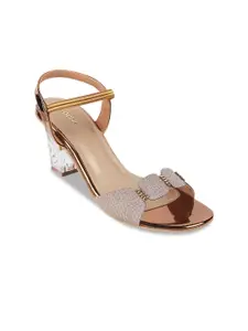 Mochi Embellished Block Heels With Backstrap