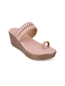 Mochi One Toe Embellished Wedge Heels