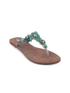 Metro Embellished T-Strap Flats